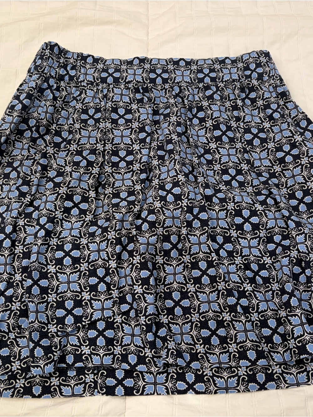 LOFT Black and Light Blue A-Line Skirt